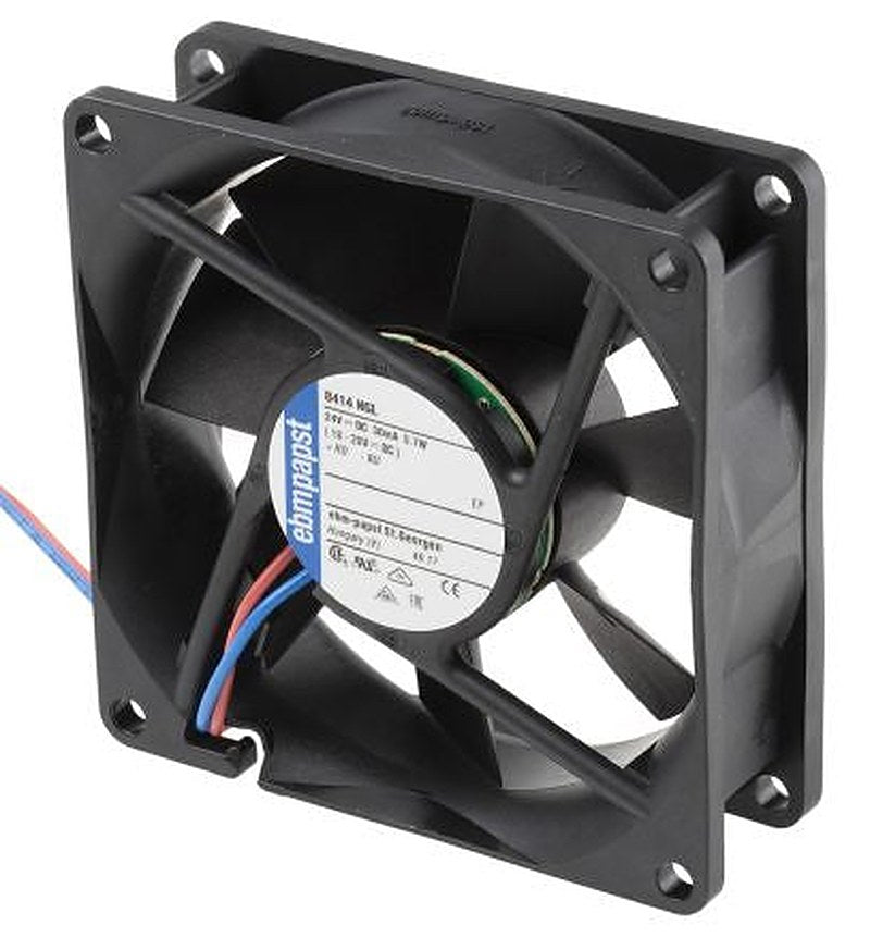 ebm-papst 8400 N Series Axial Fan, 24V dc, 33 m³/h, 700 mW, 29 mA Max, IP68 80 mm 80mm 25 mm