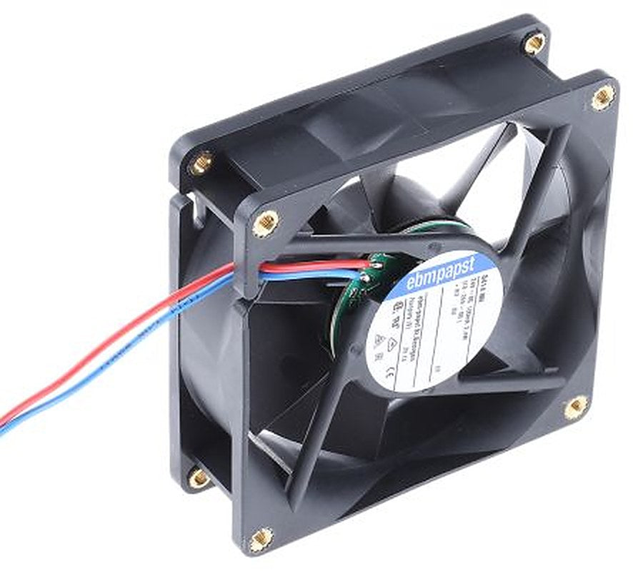 ebm-papst 8400 N Series Axial Fan, 24V dc, 79 m³/h, 2.4 W, IP20 80 mm 25mm 25 mm
