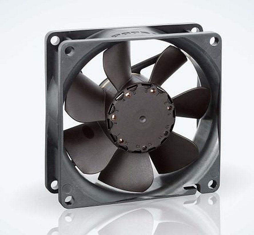 ebm-papst 8400 N Series Axial Fan, 24V dc, 79 m³/h, 2.4 W, 100 mA Max, IP20 80 mm 80mm 25 mm