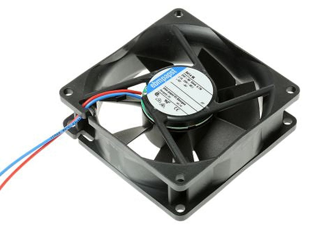ebm-papst 8400 N Series Axial Fan, 24V dc, 33 m³/h, 700 mW, 30 mA Max, IP20 80 mm 80mm 25 mm