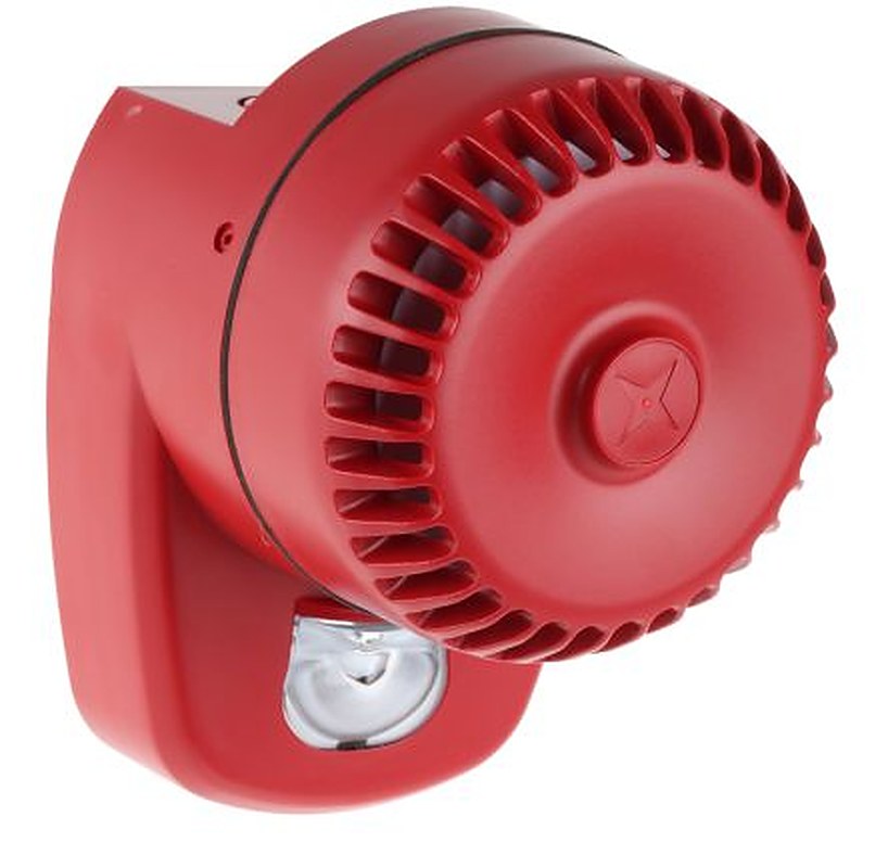 Eaton RoLP LX Wall Series Red Sounder-Beacon Combination, IP65 28V dc Wall 102 dB @ 1m