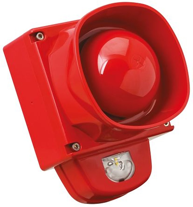 Eaton Symphoni LX Wall Series Red Sounder-Beacon Combination, IP21C, IP66 28V dc Wall 100 dB @ 1m