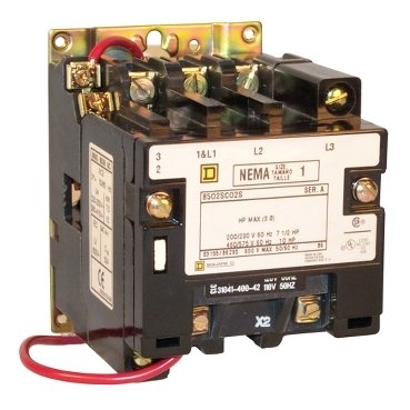 NEMA Contactor, Type S, nonreversing, Size 1, 27A, 3 HP at 230 VAC, 1 phase, up to 100 kA, 1 pole, 120 VAC coil, open [TAA] (NEMA Contactor Type S) is a Schneider Electric product. Designed for reliable performance and long service life. Available across Iraq — contact us for pricing and delivery options.