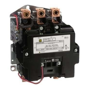 NEMA Contactor, Type S, nonreversing, Size 4, 135A, 100 HP at 575 VAC, 3 phase, up to 100 kA, 3 pole, 120 VAC coil, open [TAA] (NEMA Contactor Type S) is a Schneider Electric product. Designed for reliable performance and long service life. Available across Iraq — contact us for pricing and delivery options.