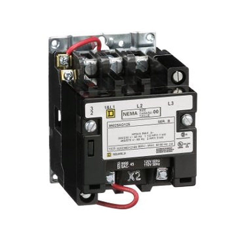 NEMA Contactor, Type S, nonreversing, Size 00, 9A, 3HP at 575VAC, 3 phase, up to 100kA, 3 pole, 120VAC coil, open [TAA] (NEMA Contactor Type S) is a Schneider Electric product. Designed for reliable performance and long service life. Available across Iraq — contact us for pricing and delivery options.