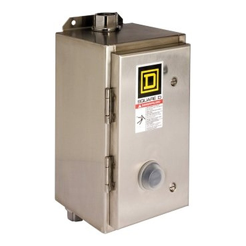 NEMA Contactor, Type S, nonreversing, Size 0, 18A, 2 HP at 230 VAC, 1 phase, up to 100 kA, 1 pole, 240 VAC coil, NEMA 4X [TAA] (NEMA Contactor Type S) is a Schneider Electric product. Designed for reliable performance and long service life. Available across Iraq — contact us for pricing and delivery options.
