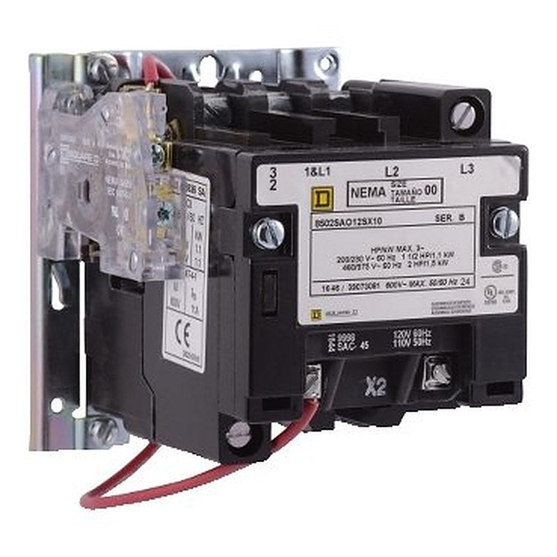 NEMA Contactor, Type S, nonreversing, Size 1, 27A, 10 HP at 575 VAC, 3 phase, up to 100 kA, 3 pole, 120 VAC coil, open [TAA] (NEMA Contactor Type S) is a Schneider Electric product. Designed for reliable performance and long service life. Available across Iraq — contact us for pricing and delivery options.