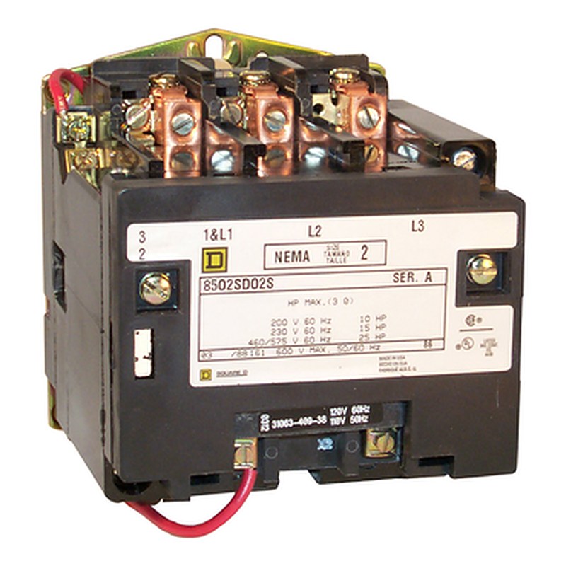 NEMA Contactor, Type S, nonreversing, Size 2, 45A, 7.5HP at 230VAC, 1 phase, up to 100kA, 2 pole, 120VAC coil, open [TAA] (NEMA Contactor Type S) is a Schneider Electric product. Designed for reliable performance and long service life. Available across Iraq — contact us for pricing and delivery options.