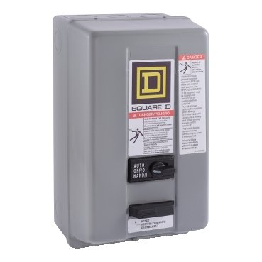 NEMA Motor Starter, Type S, nonreversing, Size 00, 9A, 1 HP at 230 VAC, 5 kA SSCR, 1 phase, 2 pole, melting alloy, 120 VAC coil, NEMA 1 [TAA] (NEMA Motor Starter Type S) is a Schneider Electric product. Designed for reliable performance and long service life. Available across Iraq — contact us for pricing and delivery options.