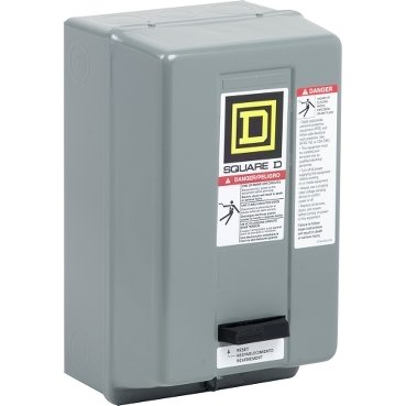 NEMA Motor Starter, Type S, nonreversing, Size 00, 9A, 1 HP at 230 VAC, 5 kA SCCR, 1 phase, 2 pole, melting alloy, 208 VAC coil, NEMA 1 [TAA] (NEMA Motor Starter Type S) is a Schneider Electric product. Designed for reliable performance and long service life. Available across Iraq — contact us for pricing and delivery options.