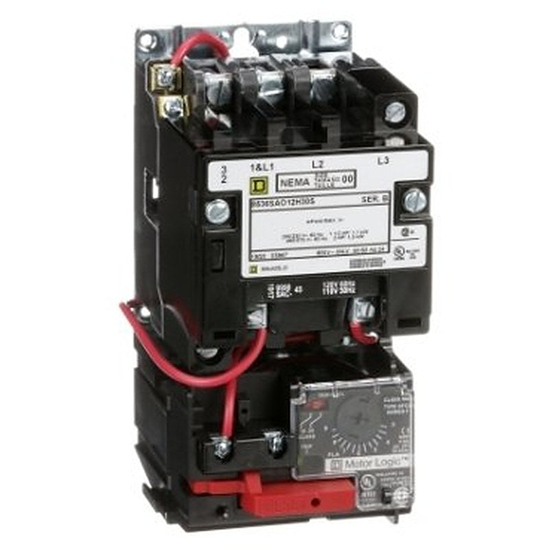 NEMA motor starter, Type S, nonreversing, Size 00, 9A, 2HP at 460VAC, up to 100kA SCCR, 3 phase, 3 pole, Motor Logic, 120VAC coil, open [TAA] (NEMA motor starter Type S) is a Schneider Electric product. Designed for reliable performance and long service life. Available across Iraq — contact us for pricing and delivery options.