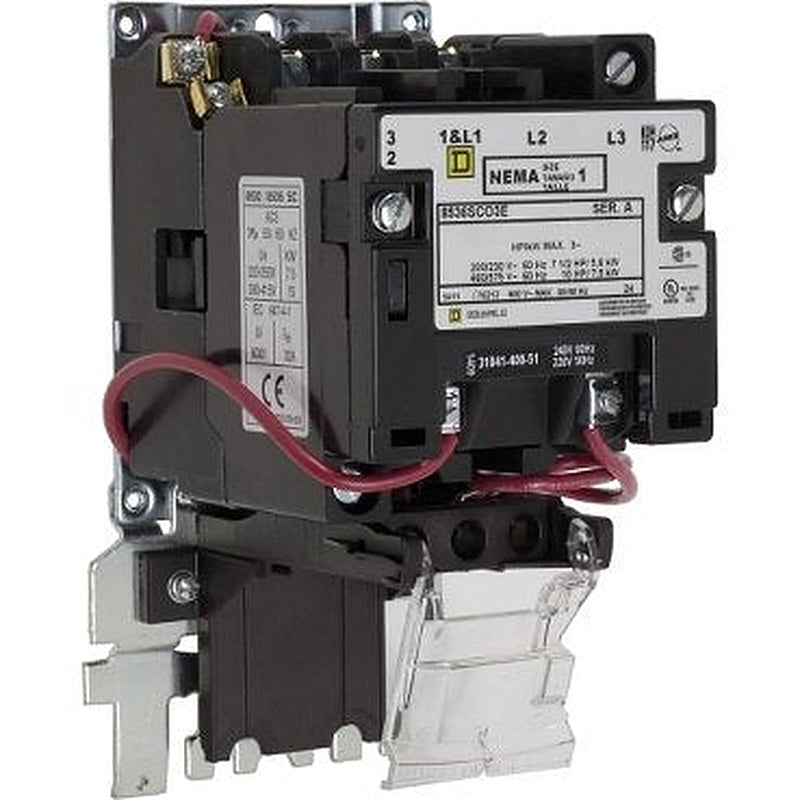 NEMA Motor Starter, Type S, nonreversing, Size 00, 9A, 1 HP at 230 VAC, up to 65 kA SCCR, 3 phase, 3 pole, bimetal, 480 VAC coil, open [TAA] (NEMA Motor Starter Type S) is a Schneider Electric product. Designed for reliable performance and long service life. Available across Iraq — contact us for pricing and delivery options.