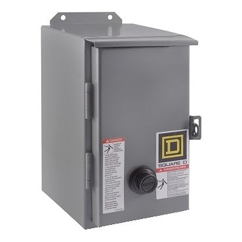 NEMA motor starter, Type S, nonreversing, Size 0, 18A, 5HP at 460VAC, 5kA SCCR, 3 phase, 3 pole, melting alloy, 120VAC coil, NEMA 12 [TAA] (NEMA motor starter Type S) is a Schneider Electric product. Designed for reliable performance and long service life. Available across Iraq — contact us for pricing and delivery options.