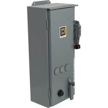 NEMA Combination Starter, Type S, 30A fusible disconnect, Size 1, 27A, 10 HP at 600 VAC polyphase, 120 VAC coil, NEMA 12 [TAA] (NEMA Combination Starter Type S) is a Schneider Electric product. Designed for reliable performance and long service life. Available across Iraq — contact us for pricing and delivery options.