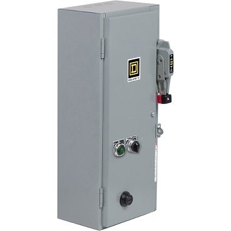 NEMA Combination Starter, Type S, nonfusible disconnect, Size 0, 18A, 1 HP at 120 VAC single phase, 120 VAC coil, NEMA 1 [TAA] (NEMA Combination Starter Type S) is a Schneider Electric product. Designed for reliable performance and long service life. Available across Iraq — contact us for pricing and delivery options.