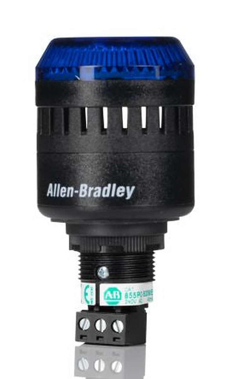 Allen Bradley 855PC Series Blue Sounder-Beacon Combination, IP56, IP65 240V ac Panel Mount 98 dB @ 1m