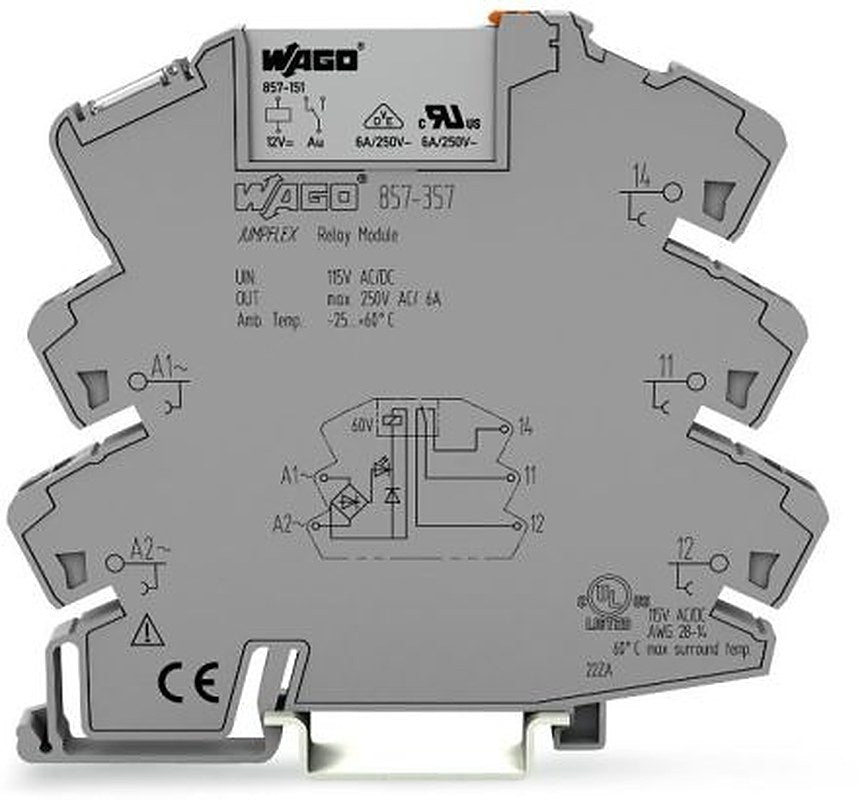 WAGO Interface Relay, DIN Rail, 115V ac/dc Coil