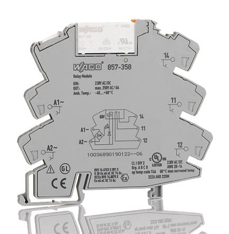 WAGO Interface Relay, DIN Rail, 230V ac/dc Coil, 4mA