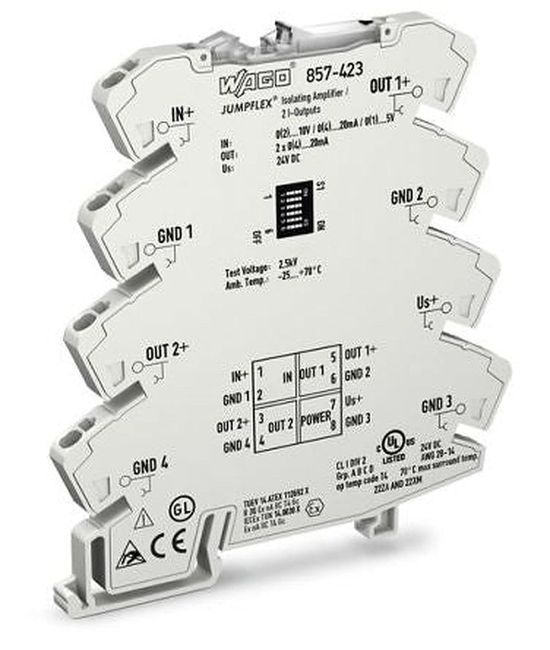 WAGO Jumpflex Series Signal Conditioner, Current/Voltage Input, Current Output, 24V dc Supply, IECEx/ATEX