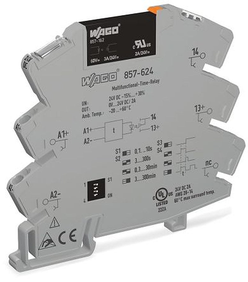 WAGO 857 Series Solid State Relay, 2 A Load, DIN Rail Mount, 24 V ac/dc Load