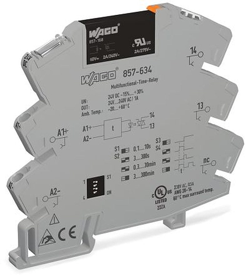 WAGO 857 Series Solid State Relay, 1 A Load, DIN Rail Mount, 230 V ac/dc Load