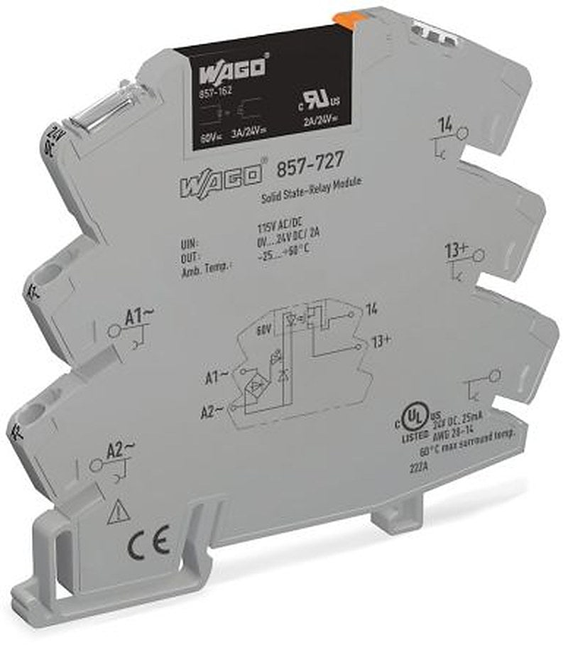 WAGO 857 Series Solid State Relay, 3 A Load, DIN Rail Mount, 30 V ac/dc Load, 138V Control
