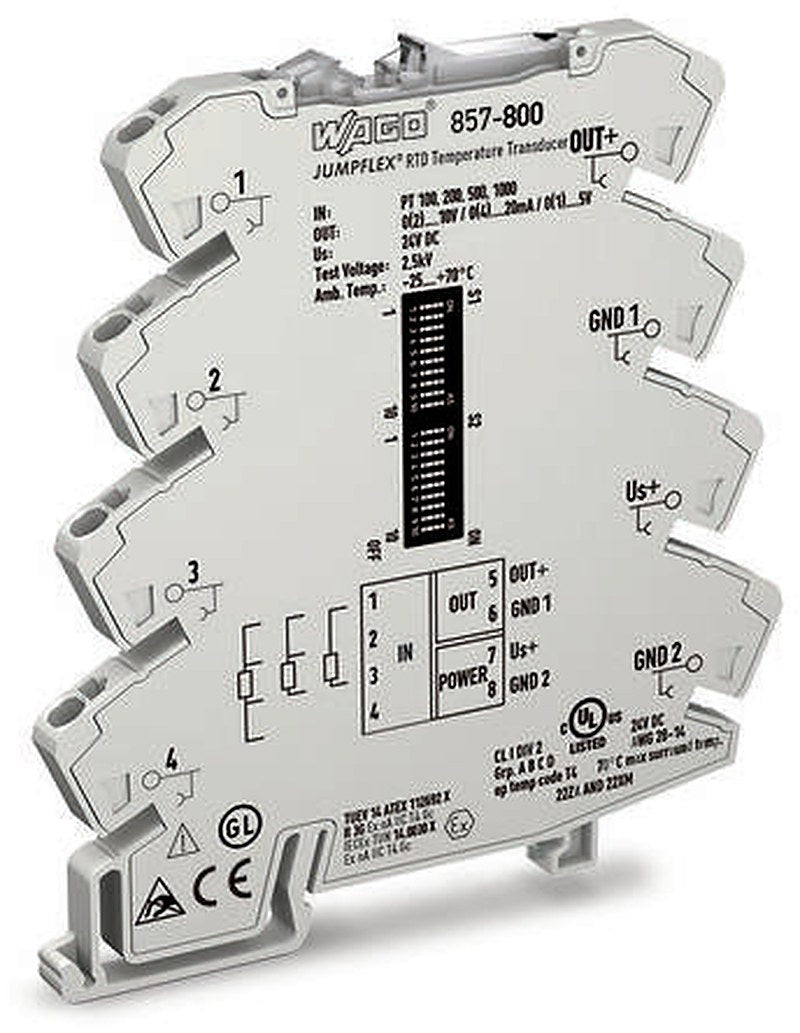 WAGO 857 Series Signal Conditioner, Current/Voltage Input, Current/Voltage Output, 24V dc Supply, ATEX