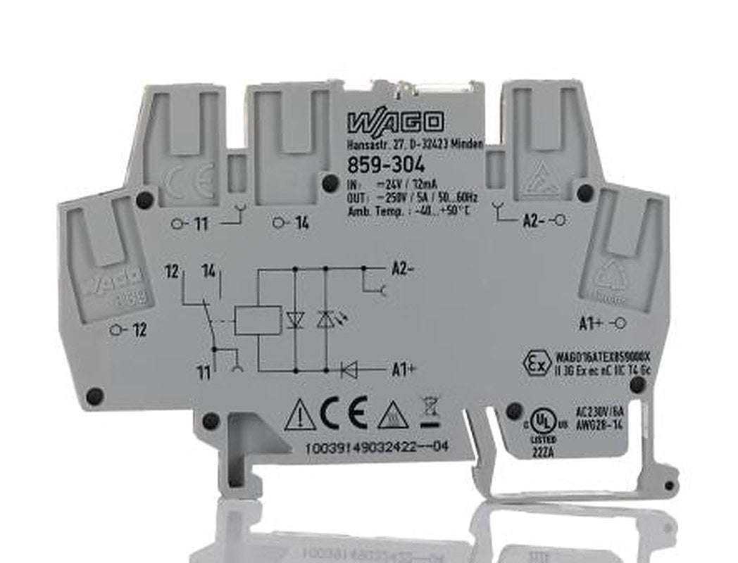 WAGO 859 Series Interface Relay, DIN Rail, 24V dc Coil, SPDT