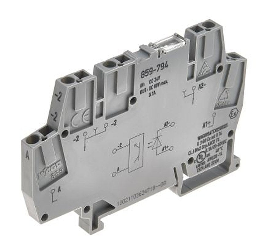 WAGO 859-794 859 Series Optocoupler Terminal Block Grey, 2.5mm², Cage Clamp