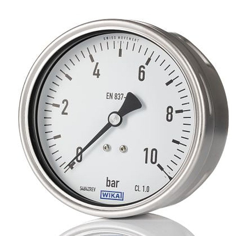 WIKA G 1/2 MNPT Pressure Gauge, 160 mm, 16 bar