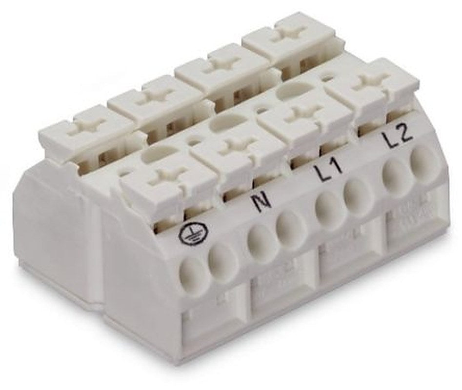 WAGO 862 Series Terminal Strip, 4-Way, 12AWG, 20 AWG Wire, 28A Cage Clamp