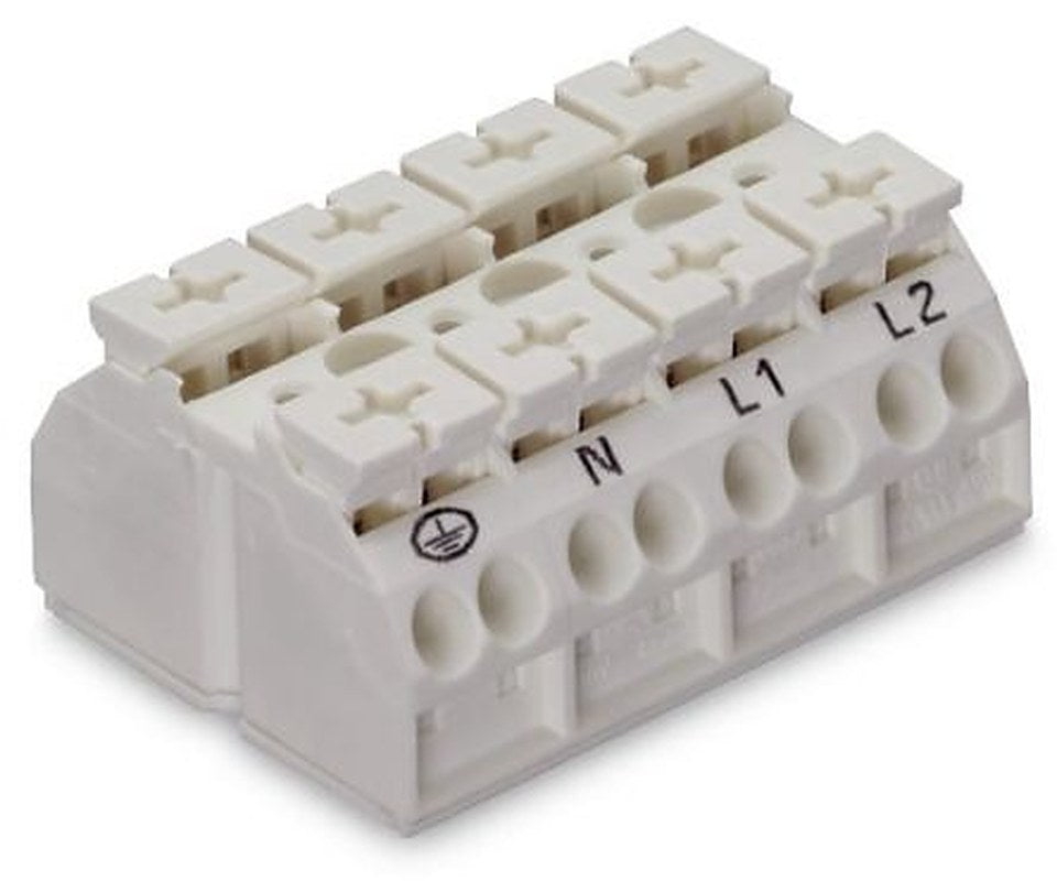 WAGO 862 Series Terminal Strip, 4-Way, 12AWG, 20 AWG Wire, 32A Cage Clamp