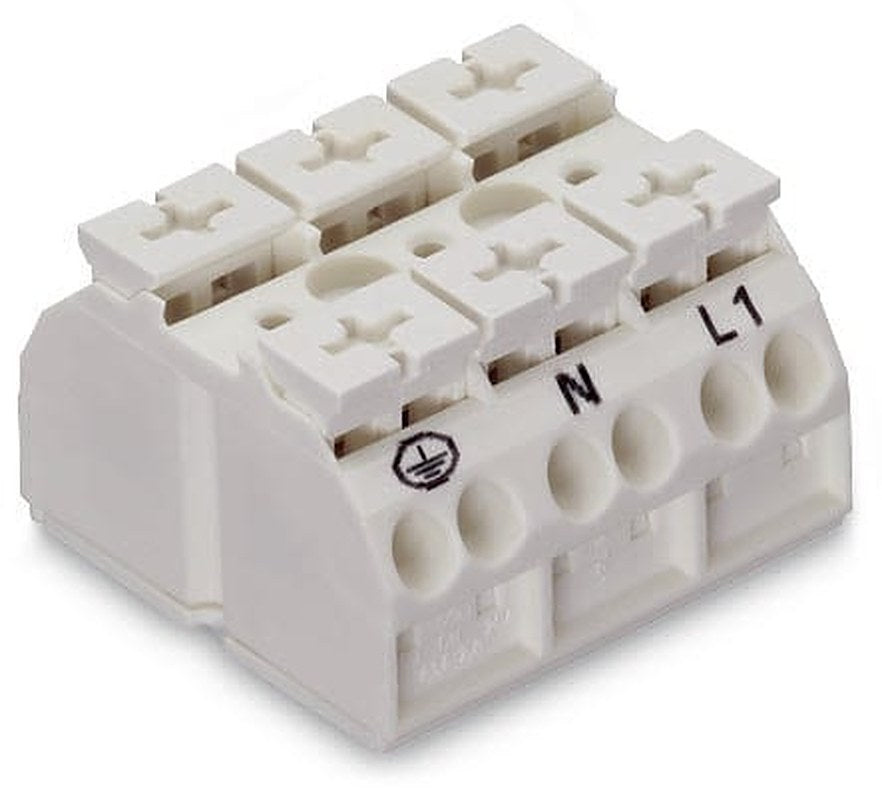 WAGO 862 Series Terminal Strip, 3-Way, 12AWG, 20 AWG Wire, 28A Cage Clamp