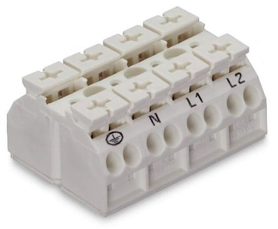 WAGO 862 Series Terminal Strip, 4-Way, 12AWG, 20 AWG Wire, 28A Cage Clamp