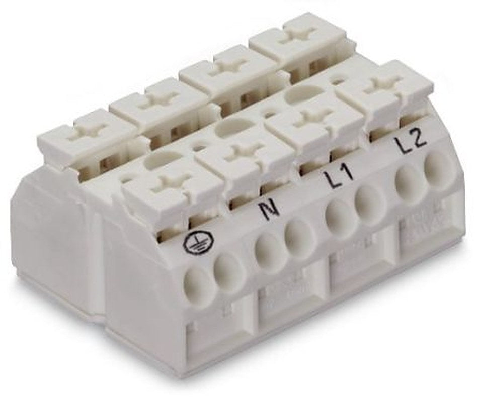 WAGO 862 Series Terminal Strip, 4-Way, 12AWG, 20 AWG Wire, 32A Cage Clamp