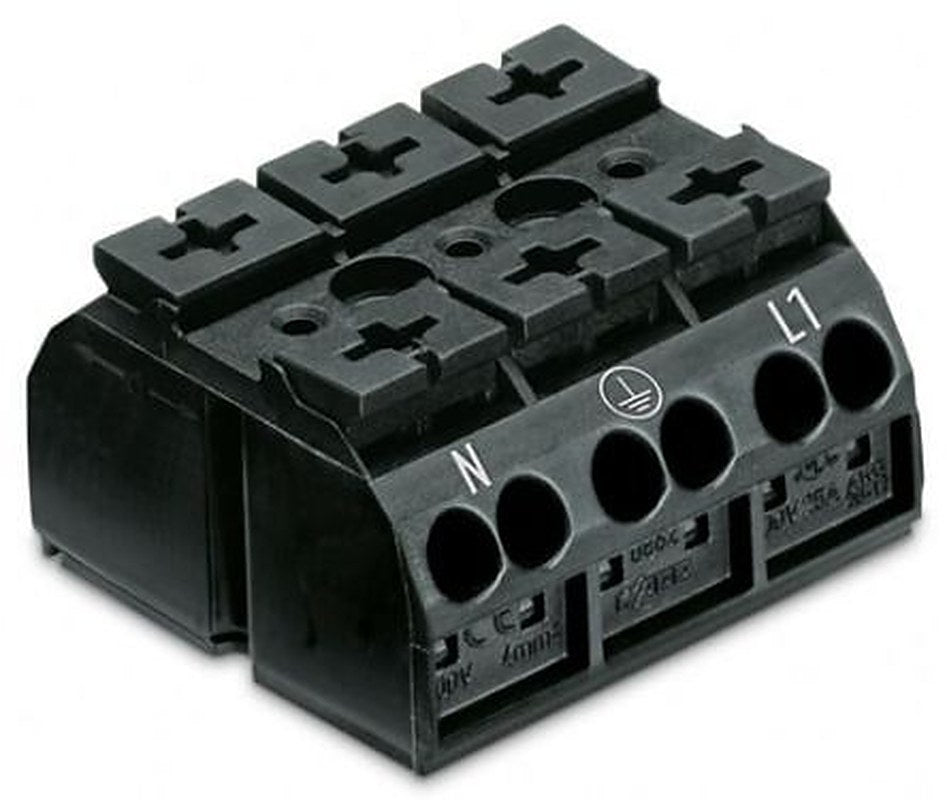 WAGO 862 Series Terminal Strip, 3-Way, 12AWG, 20 AWG Wire, 32A Cage Clamp