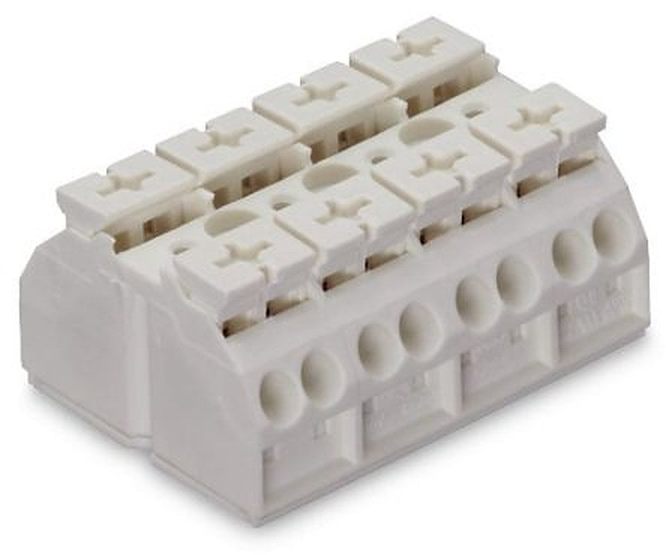 WAGO 862 Series Terminal Strip, 4-Way, 12AWG, 20 AWG Wire, 32A Cage Clamp