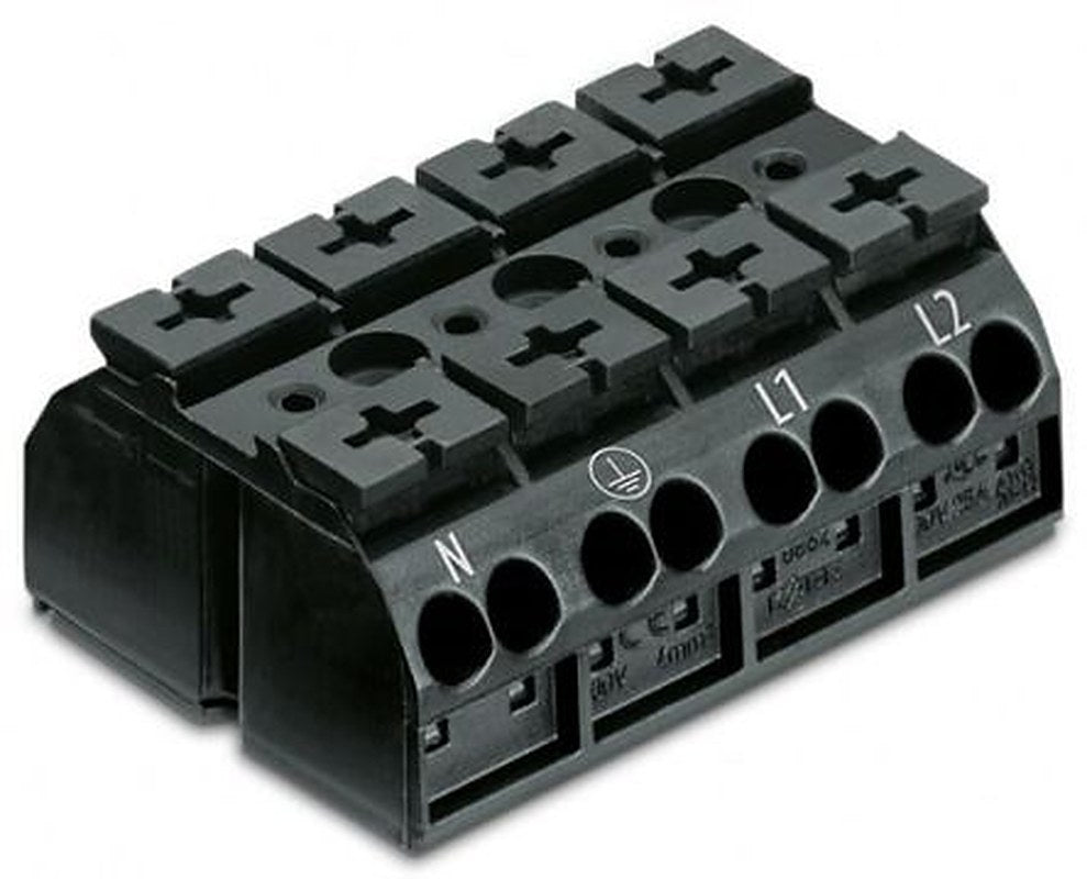 WAGO 862 Series Terminal Strip, 4-Way, 12AWG, 20 AWG Wire, 28A Cage Clamp