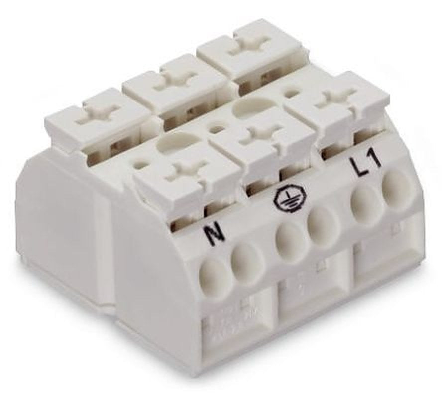 WAGO 862 Series Terminal Strip, 3-Way, 12AWG, 20 AWG Wire, 32A Cage Clamp
