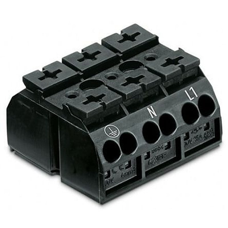 WAGO 862 Series Terminal Strip, 3-Way, 12AWG, 20 AWG Wire, 32A Cage Clamp