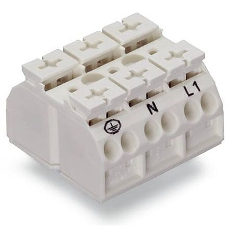 WAGO 862 Series Terminal Strip, 3-Way, 12AWG, 20 AWG Wire, 32A Cage Clamp