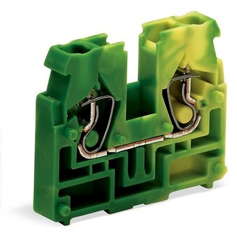 WAGO 869-357 869 Series Terminal Block Green, Yellow, 2.5mm², 1-Level, Cage Clamp
