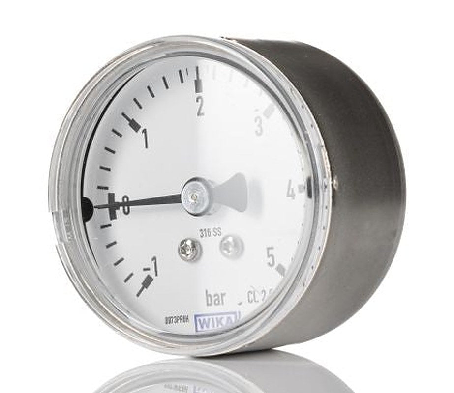 WIKA G 1/4 MNPT Pressure Gauge, 40 mm, 0.6 bar