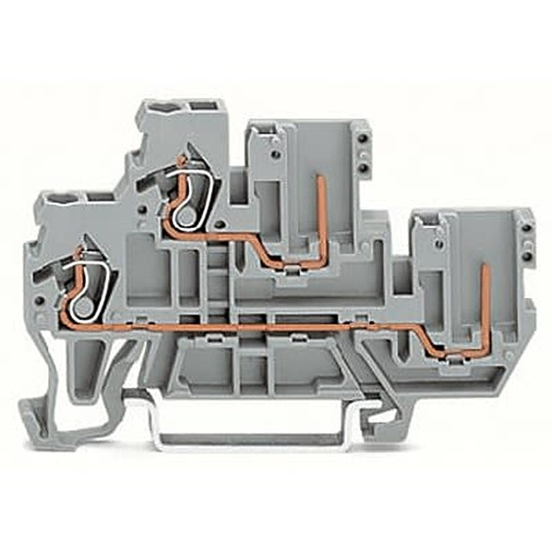WAGO 870-101-1 870 Series Terminal Block Grey, 2.5mm², 1-Level, Cage Clamp