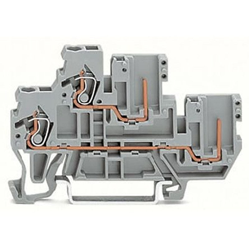 WAGO 870-104 870 Series Terminal Block Blue, 2.5mm², 2-Level, Cage Clamp