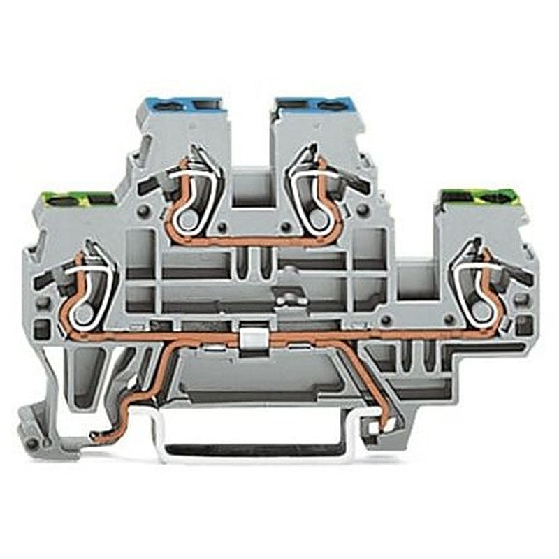 WAGO 870-517 870 Series Terminal Block Grey, 2.5mm², 2-Level, Cage Clamp