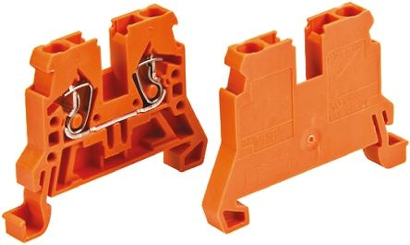 WAGO 870-902 870 Series Feed Through Terminal Block Orange, 2.5mm², 1-Level, Cage Clamp