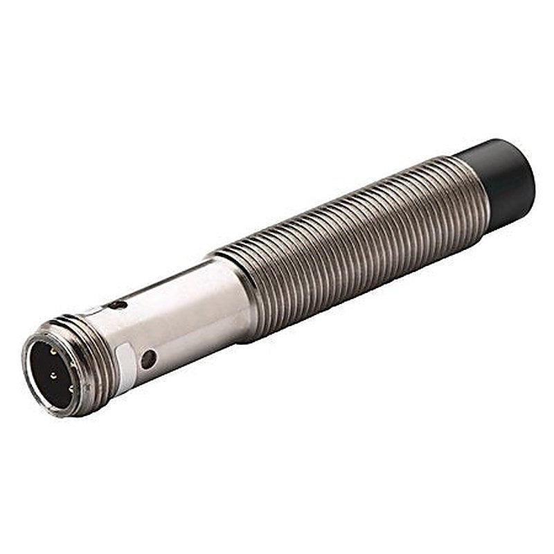 Proximity Sensor, 3-Wire DC Extended Range Standard Barrel, 12mm Diameter, Chrome Plated Brass Barrel, Standard, 8mm Sensing Distance, Unshielded, N.O., Source (PNP) Output, Micro QD (DC)