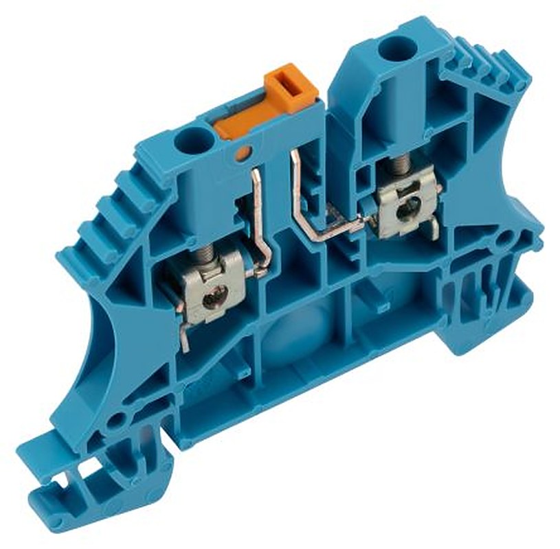 Weidmüller 8731640000 WTR 2.5 BL Series Test Disconnect Terminal Block Blue, 2.5mm², 1-Level, Screw