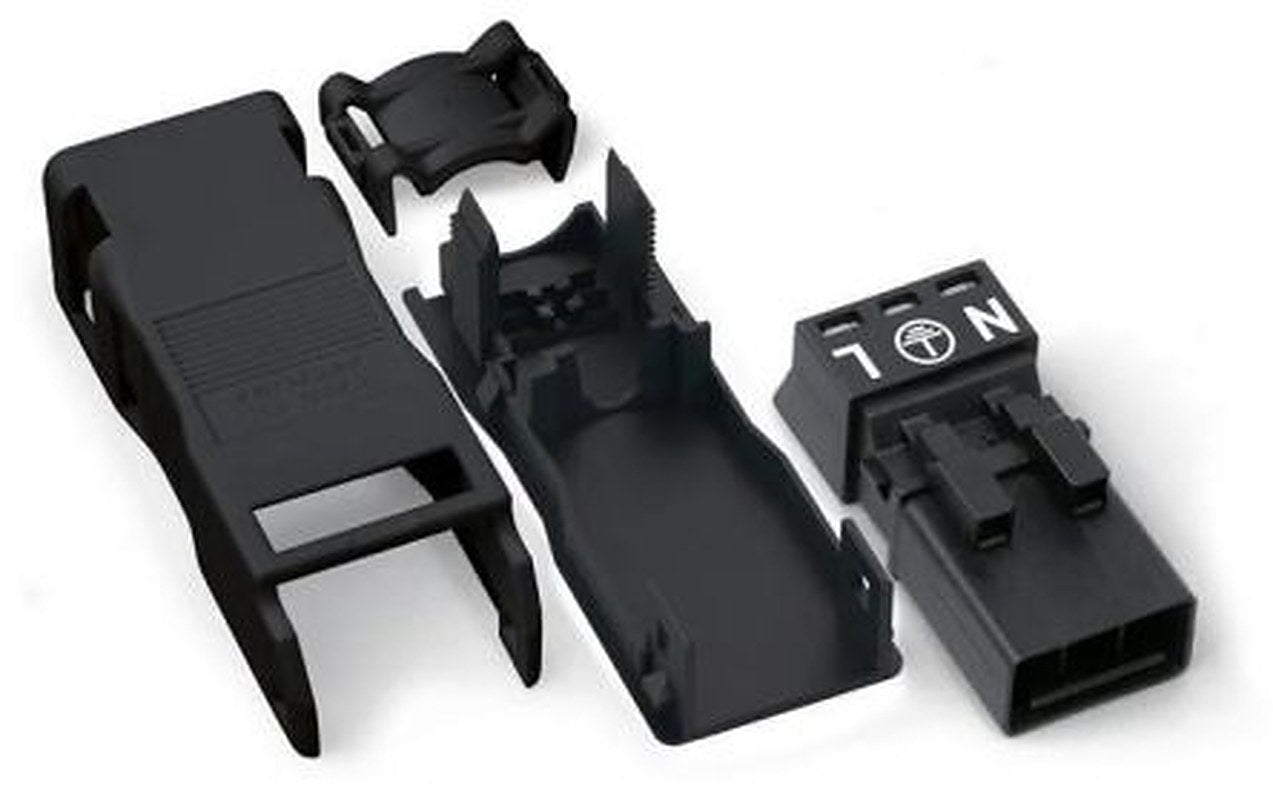 WAGO 890 Series Cable Winsta Mini Plug Male Cage Clamp, 3-Pole, 16A, 3-Way, IP40